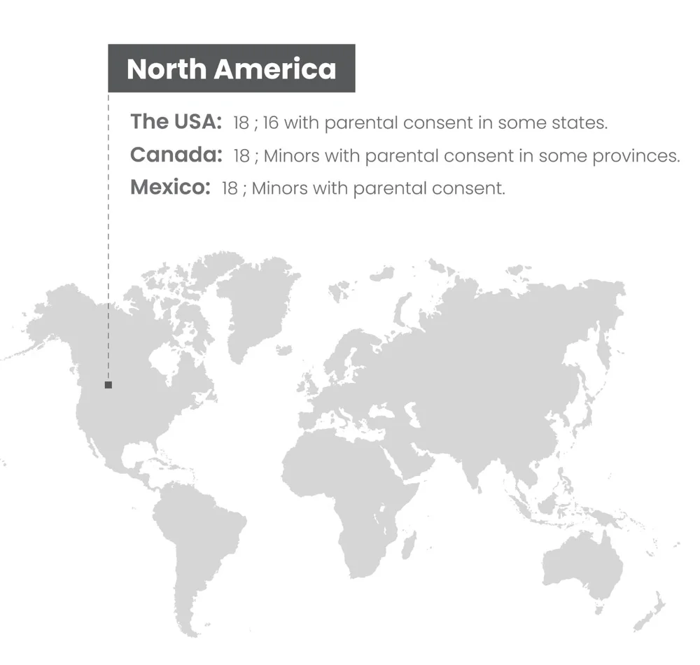 diverse age regulations across the North America. 