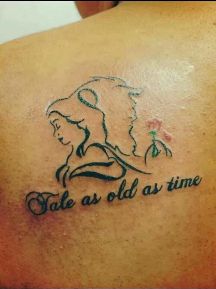 Beauty and the beast tattoo that I just got done #disney #beautyandthebeast
