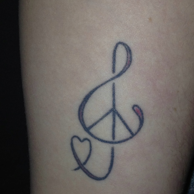 My "peace, love, and music tattoo"