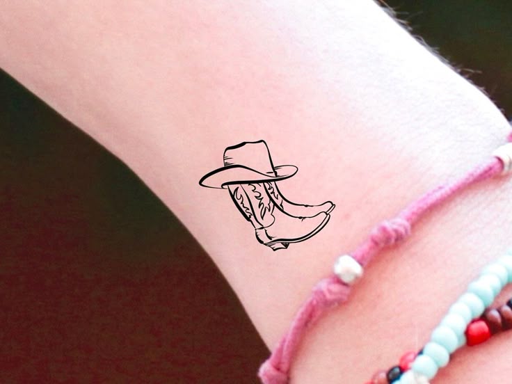 Cowboy Hat on Boots Temporary Tattoo