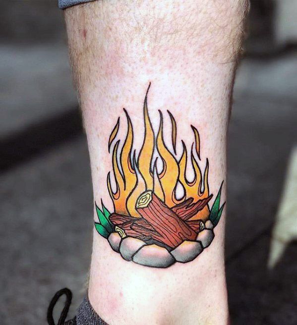 50 Campfire Tattoo Designs for Men | Tattoo designs men, Fire tattoo,  Tattoos