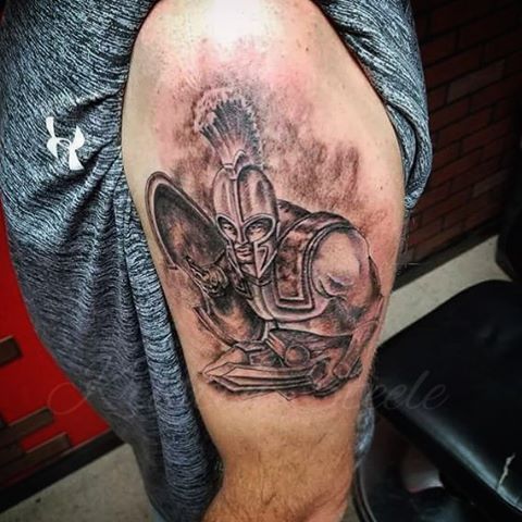 Achilles tattoo by Kristen Steele at Walls of Wonder Tattoo in Dover, DE.