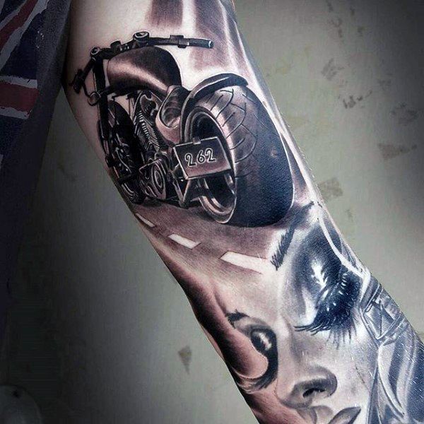 Motorcycle Tattoos For Men - Two Wheel Design Ideas