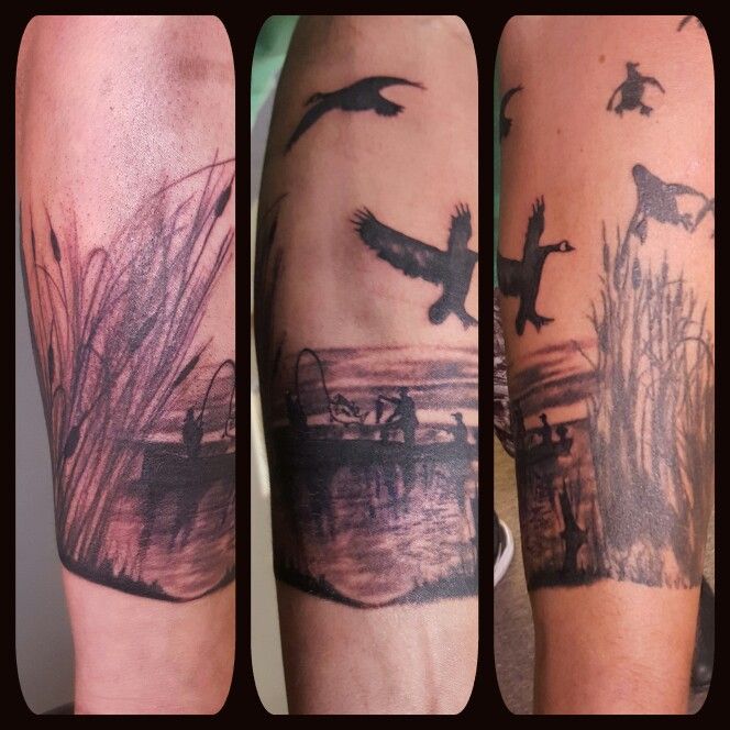 fishing #hunting #blackandgraytattoo | Hunting tattoos, Duck hunting tattoos,  Bow hunting tattoos