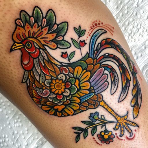 Rooster Tattoo Design Kit