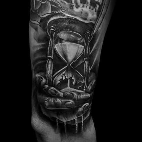 30 Broken Hourglass Tattoo Designs