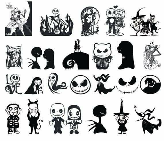 Pin by Mande Padilla on silouette | Nightmare before christmas tattoo, Nightmare  before christmas drawings, Nightmare before christmas