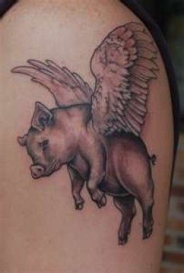 Flying Pig Tattoo Designs