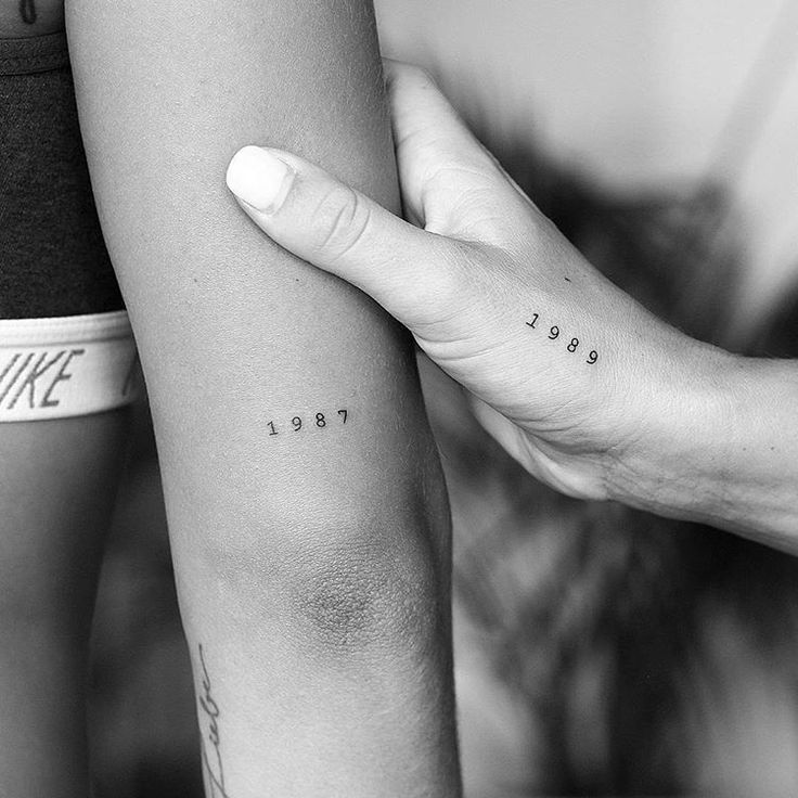matching birth year tattoos tattoo credit: @dominik_thewho ————————————————  follow for small tattoo ideas💕 @smalltattoo_ideas…