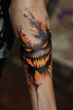 Pin by manu on tatoo 2 in 2025 | Scary tattoos, Halloween tattoos, Upper  arm tattoos
