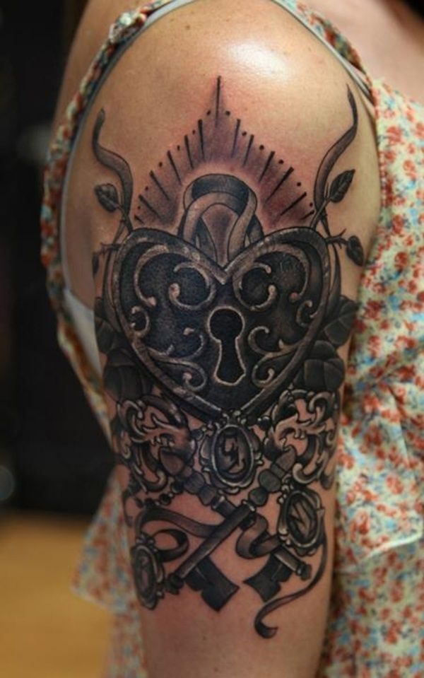 50 Inspiring Lock and Key Tattoos | Art and Design