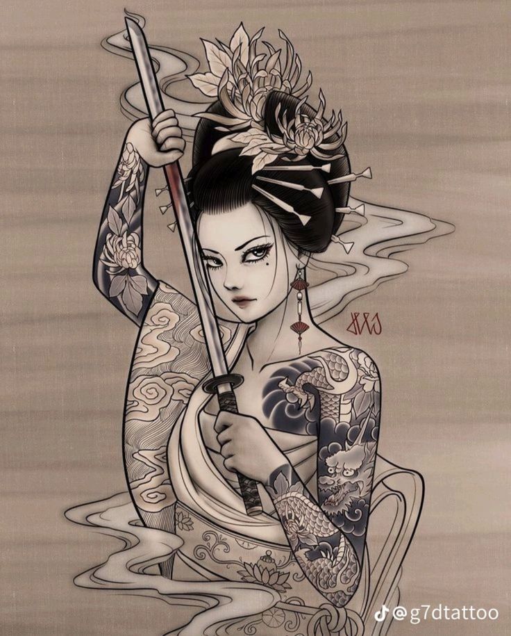 Pin by Htet on Pins by you | Geisha tattoo design, Japanese tattoo art,  Japanese sleeve