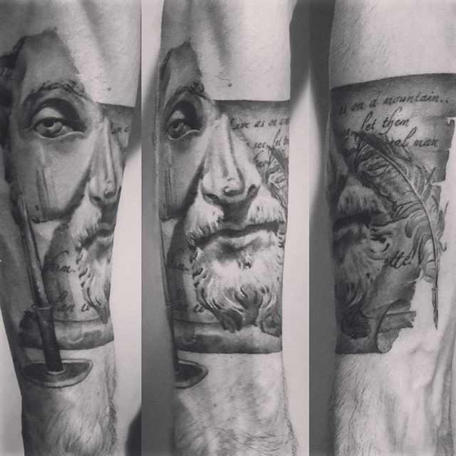 MarcusAurelius #Stoicism #Repost @_living_deliberately_ Finished and  healed! Tattoo artist @ronnie1975xy Live as on a mountain. ...Let men see  let them know a real man who lives according to nature. If they cannot