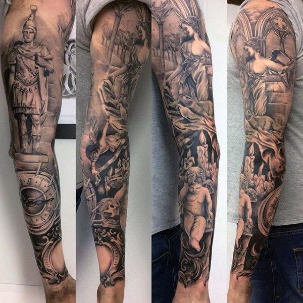 73 Religious Sleeve Tattoos for Men
