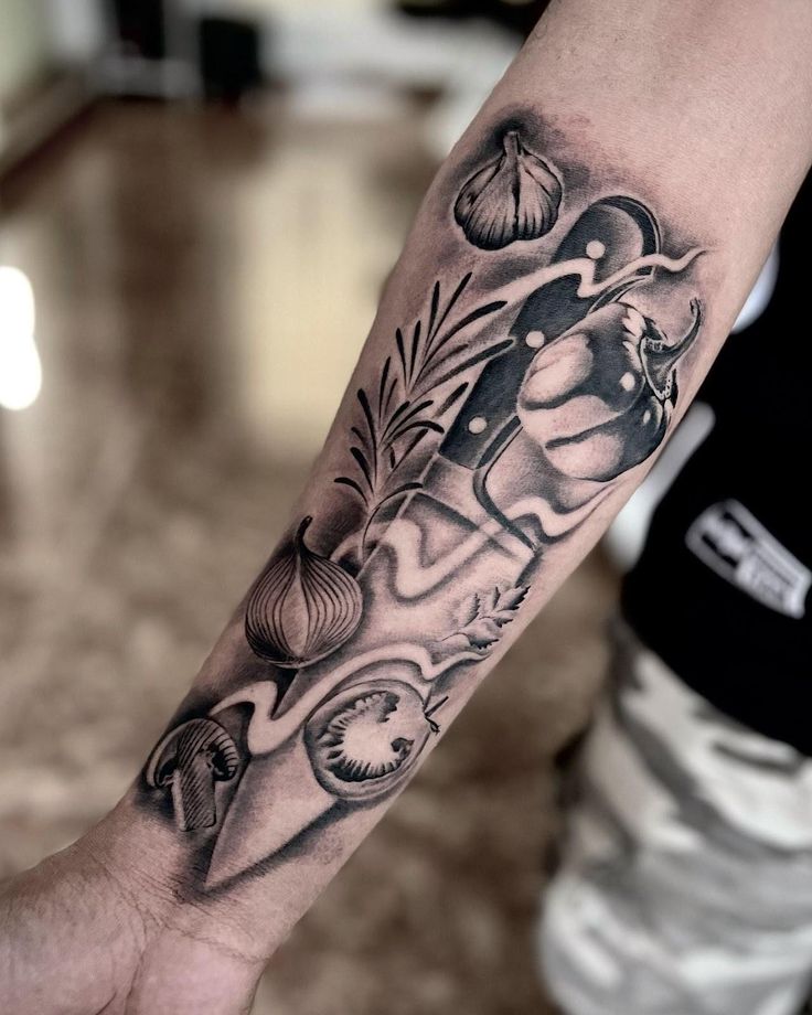 Culinary Art Chef Tattoo Designs - Love Cooking Chef Tattoo Ideas