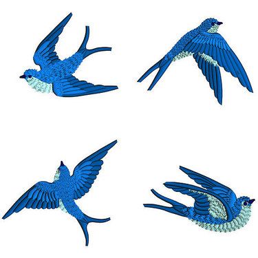 Bluebirds Tattoo Design