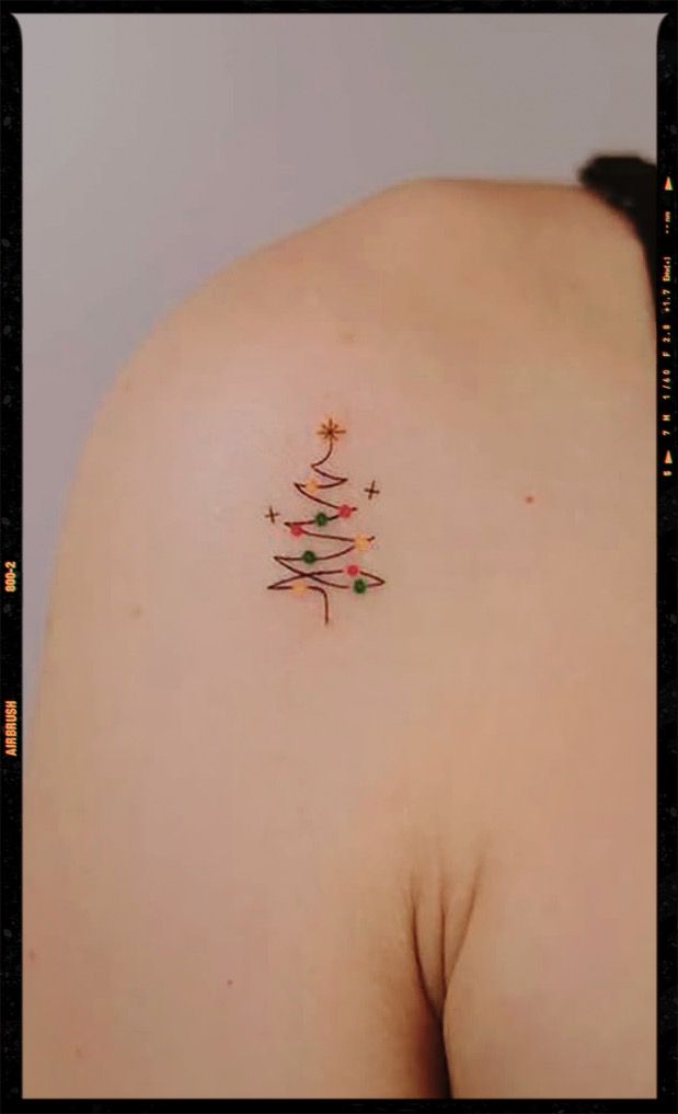Rainbow Christmas Tree Tattoo