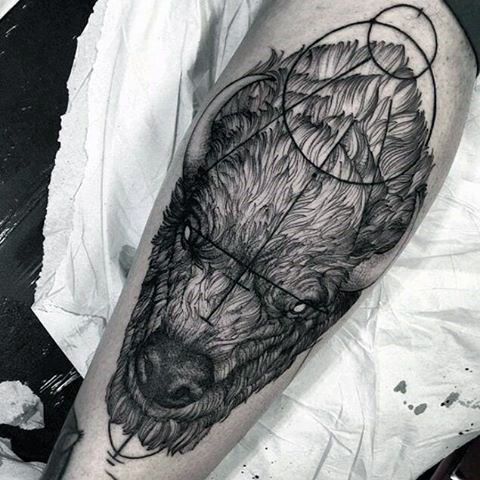 63 Bison Tattoo Designs for Men