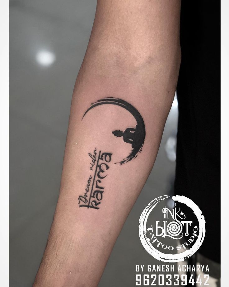 Karma with Buddha Zen circle tattoo