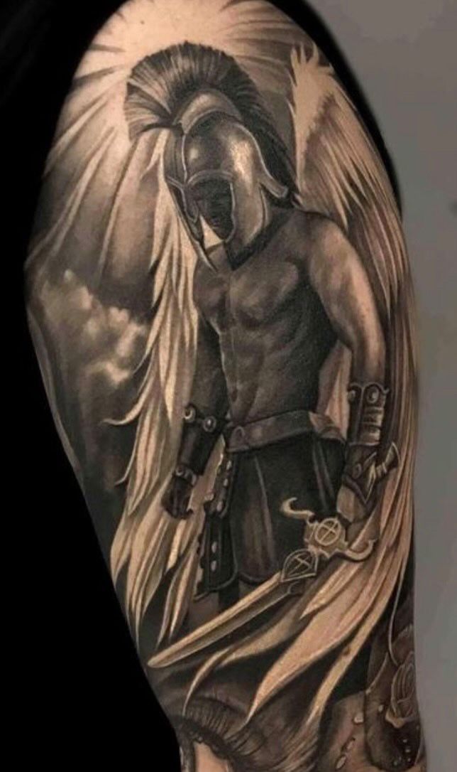 Pin by Sébastien on angel | Archangel tattoo, Hand tattoos for guys, Knight  tattoo