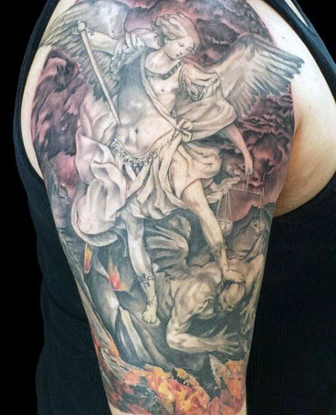 73 Amazing St Michael Tattoo Designs for Men