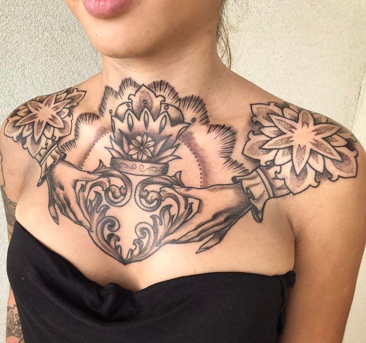 Claddagh Chest Tattoo | Tattoo Ideas and Inspiration