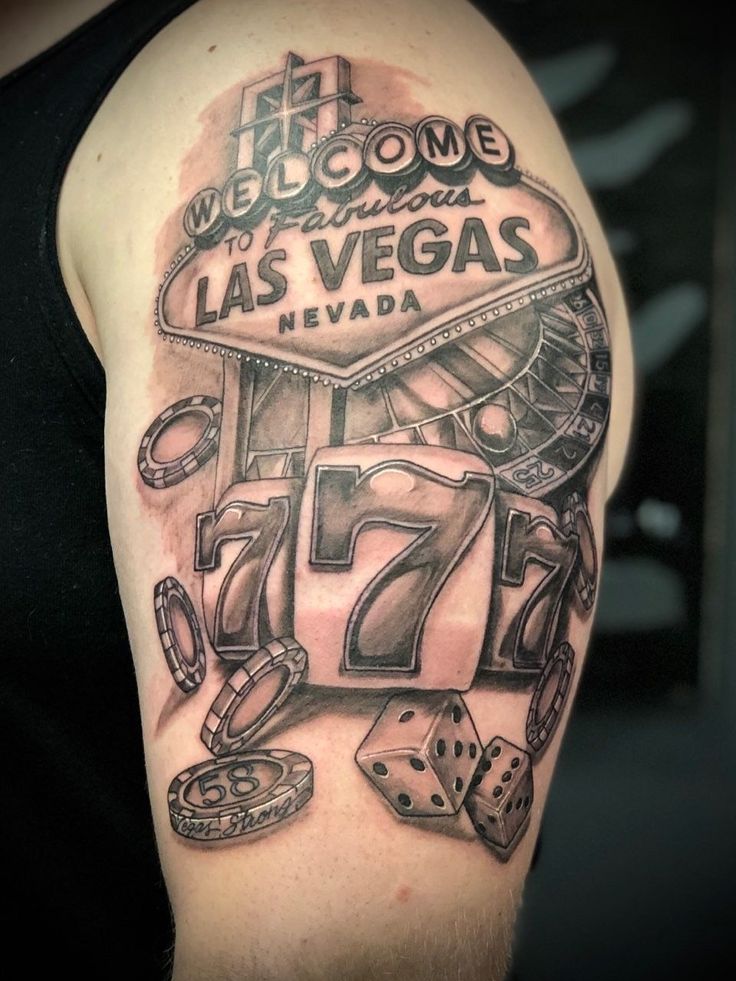 Simple Vegas Tattoo Ideas : Las Vegas Inspired Tattoo By: @dave.watts. tattoos