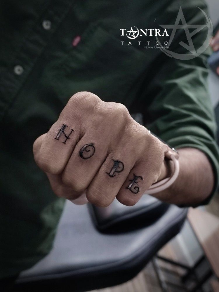 Hope tattoo finger tattoo design