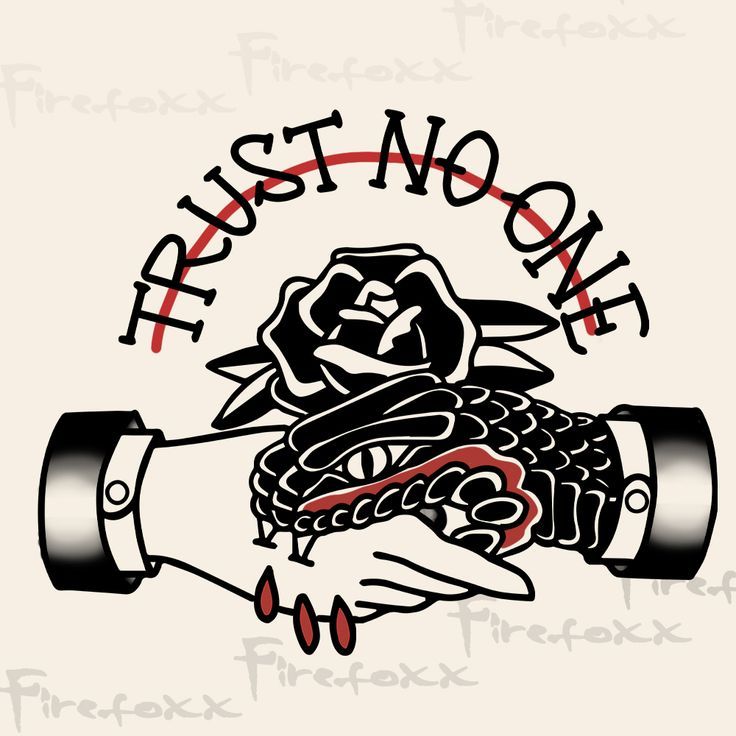 Trust no one | Traditional tattoo old school, Traditional tattoo drawings,  Old school tattoo designs
