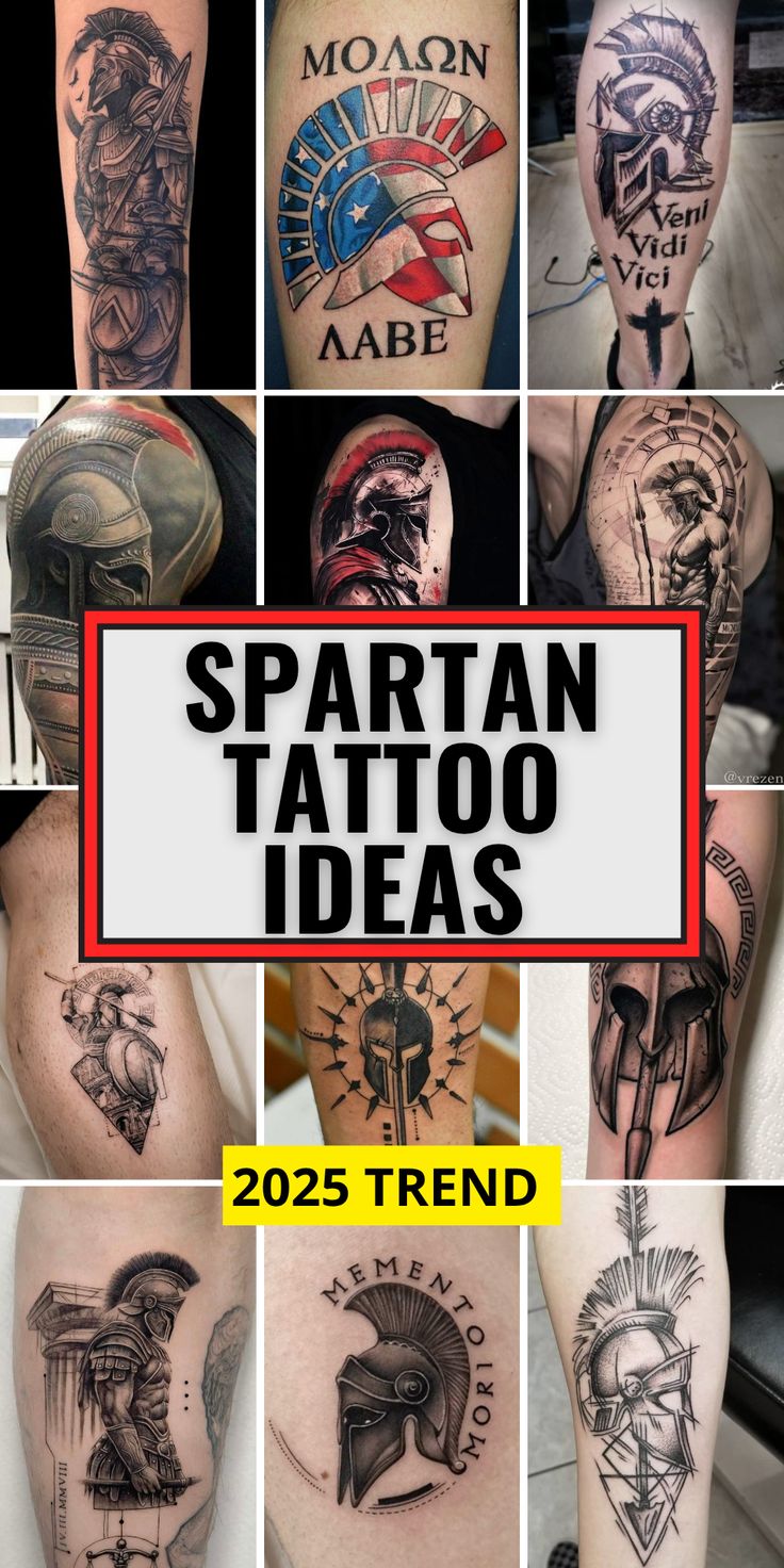 Spartan Tattoo Ideas 2025 for men forearm tattoos with tiger and Spartan  helmet in black design