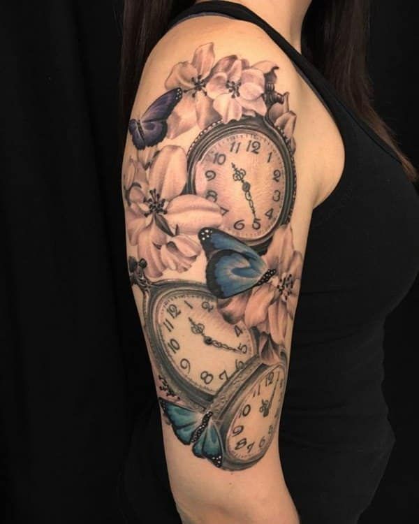 110 Cool Pocket Watch Tattoos That Are Totally Badass