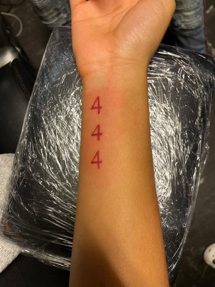 Angel Number Tattoo 444