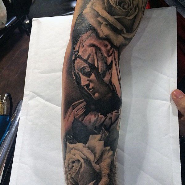 73 Religious Sleeve Tattoos for Men