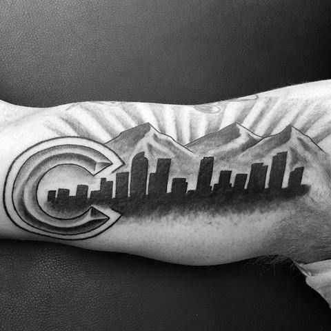 20 Cool Denver Skyline Tattoo Designs for Men