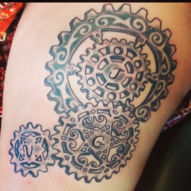 Steampunk-ish gear tattoo for Jimmy