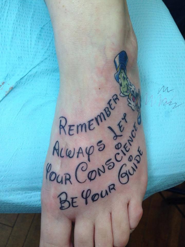 Disney tattoo/////Jiminy Cricket tattoo///