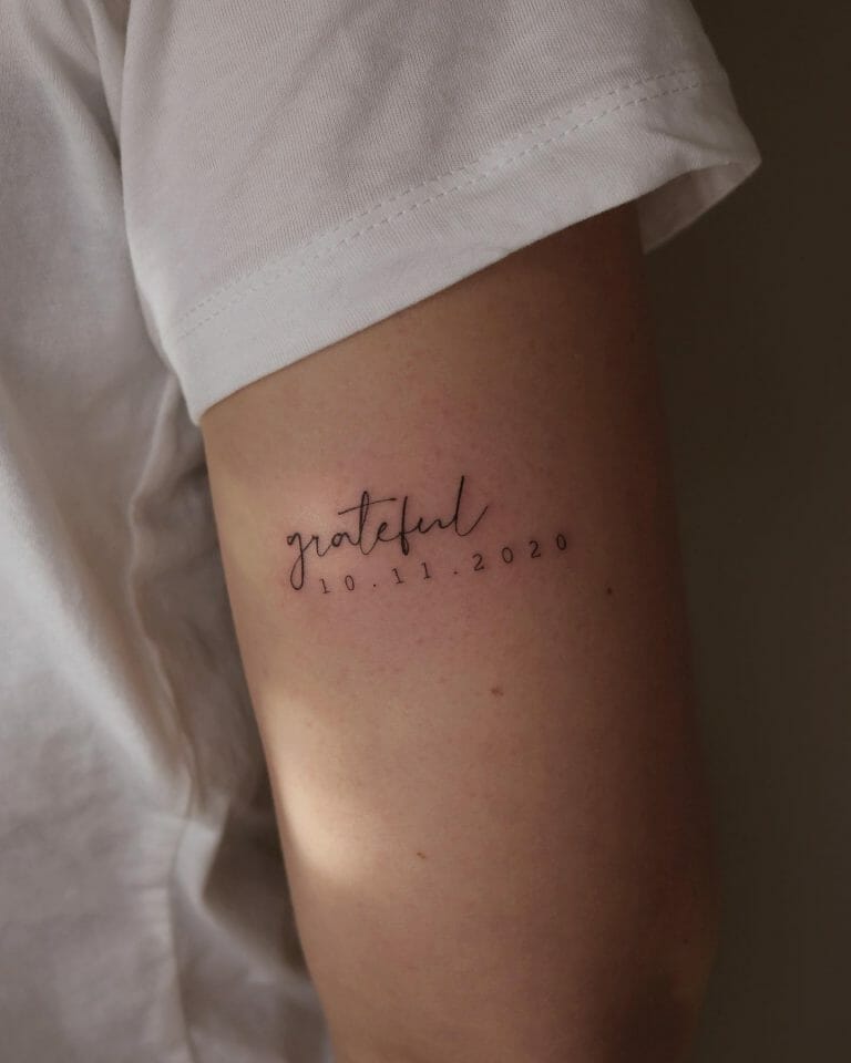 Fine Line Date of Birth Tattoo