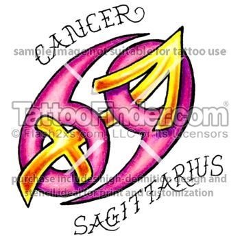 cancer and sagittarius tattoo design by Inkee Matching tattoo for me and  one of my daughters, when she gets older lol | Pin | Pinterest | Tattoos,  Sagittarius tattoo designs and Tattoo designs