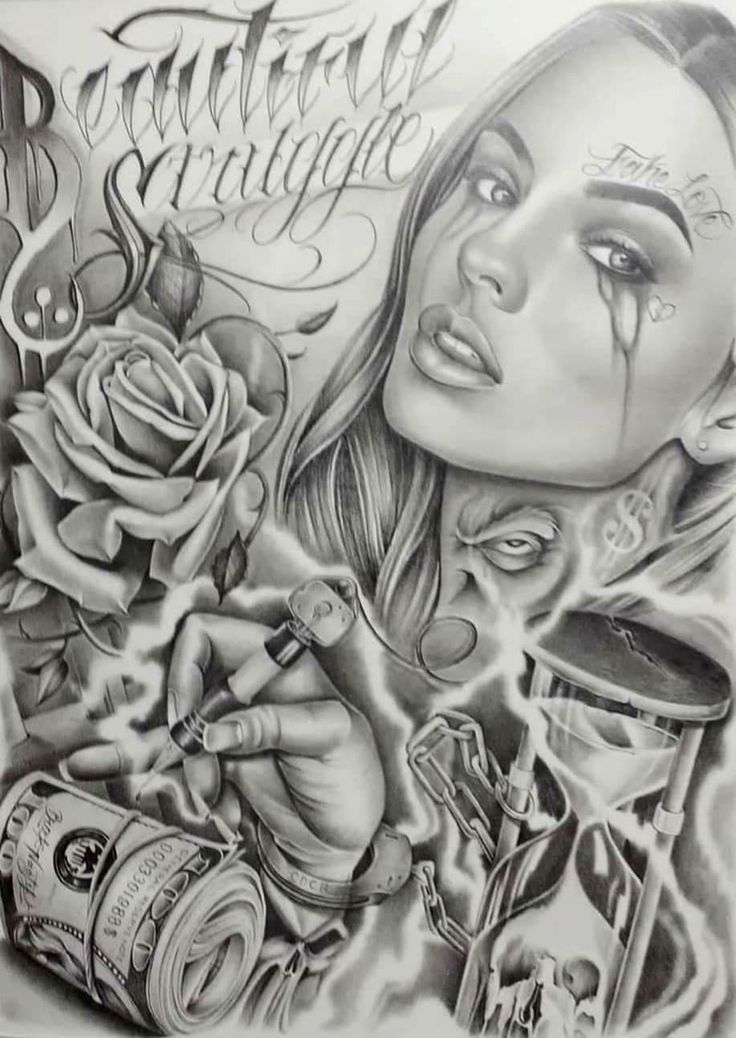 Pin by Lance Natseway on Angel tattoo designs | Prison drawings, Chicano  art tattoos, Chicano style tattoo