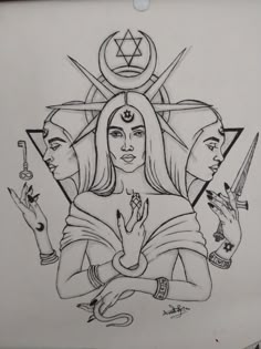 Discover 10 A Oracle Tattoo and Greek Goddess Hecate Tattoo Ideas | 3  witches drawing, small weeping trees, hecate goddess dogs and more