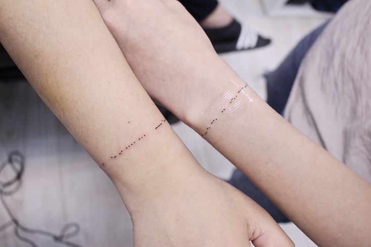 Morse code tattoo • matching tattoo • couple tattoo • @vinktattoohk | Morse code tattoo, Tattoos,