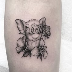 Discover 12 Pig Tattoo and Pig and Flower Tattoo Ideas | small pig tattoo ideas, cute pig tattoo ideas, vegan for the animals tattoo and more