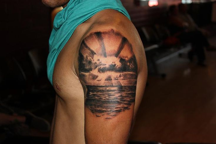 http://tattoomagz.com/sunset-tattoos/nice-sunset-arm-tattoo/ More