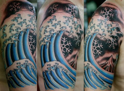 great wave off kanagawa lion tattoo - Google Search