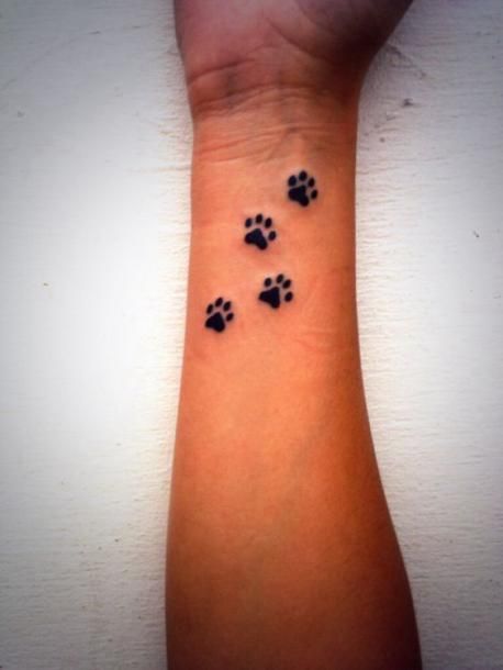 Cat Paw Prints on Wrist Tattoo Idea