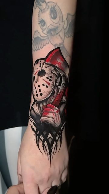 ✖️Julia Rock✖️ on Instagram: "The beginning of sleeve tattoos based on  horror films 🔥 The first element in the future sleeve is Jason Voorhees in  the form of a… | Horror tattoo,