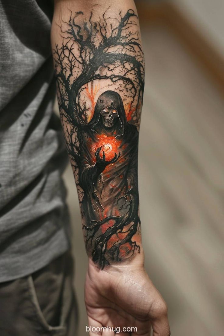 Pin by Doug Swift on Tattoos in 2025 | Tattoos for guys, Skull sleeve  tattoos, Grim