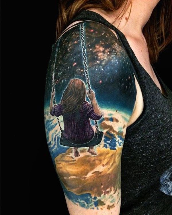 40 Space Tattoo Ideas | Art and Design