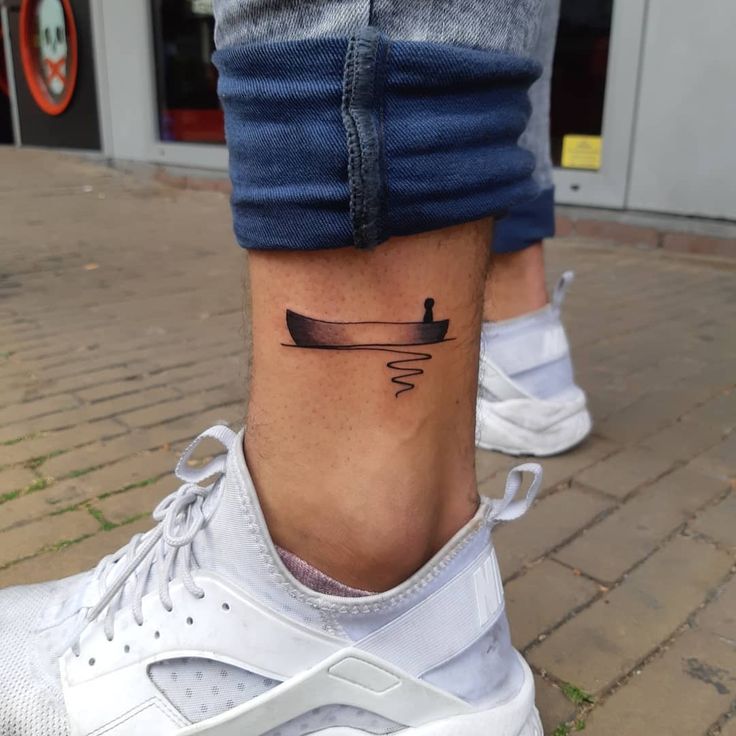 Small canoe on @rorykeimling Thanks man! . . . . . . . . . . . #canoe # tattoo #smalltattoo #blackandgrey #boattat… | Tattoos for women small,