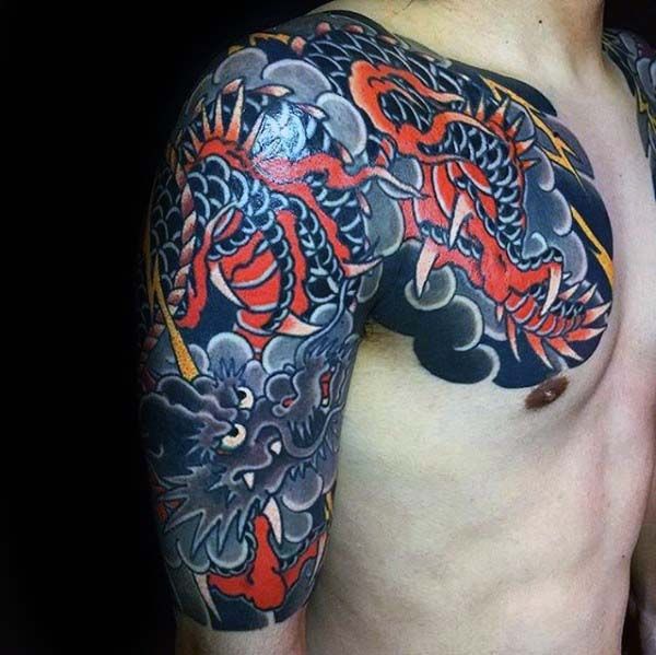 90 Japanese Dragon Tattoo Designs For Men - Manly Ink Ideas | Dragon sleeve  tattoos, Dragon tattoo